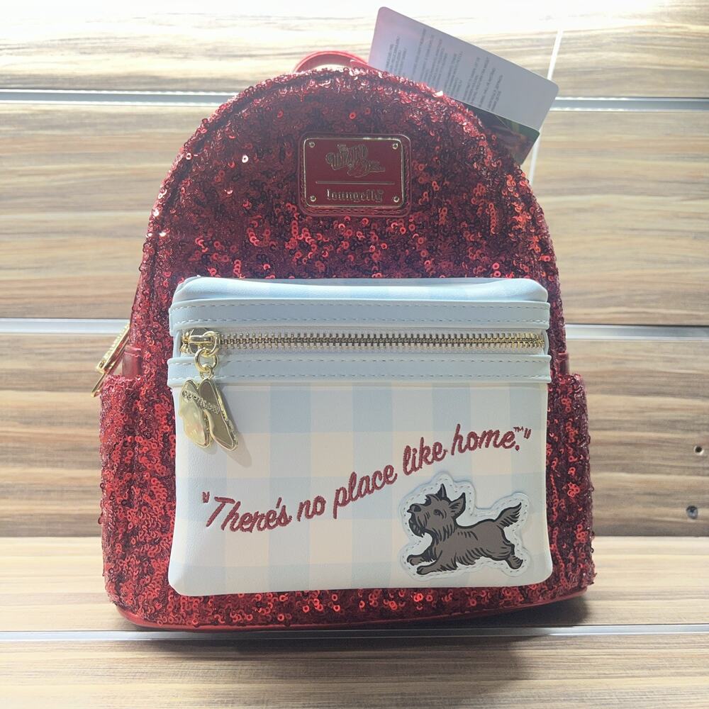 Loungefly Wizard of OZ Ruby Slippers Sequin Exclusive Grail Backpack Toto